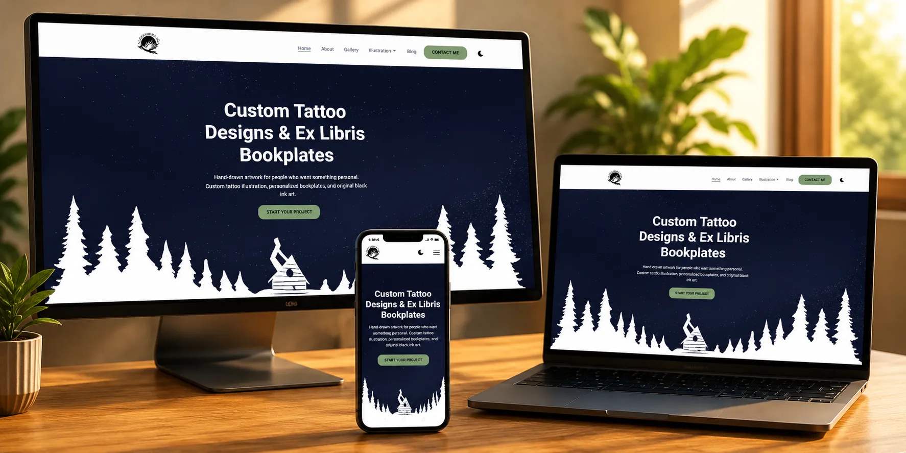 Website for an illustrator working with clients from the US and Europe