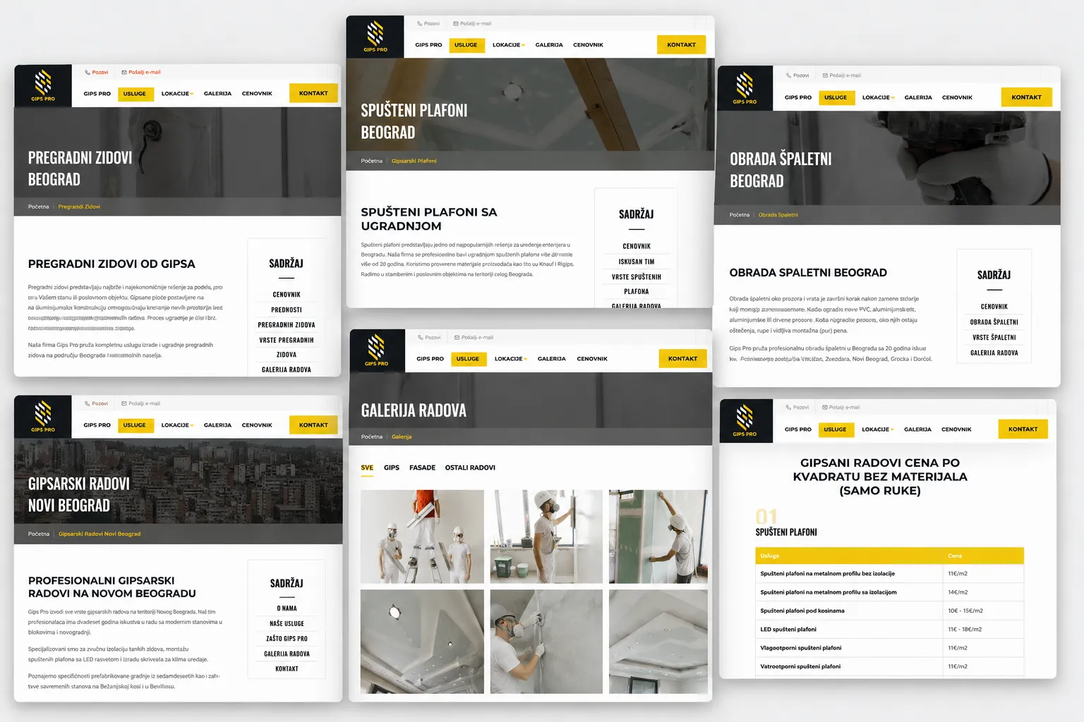 Growth in website traffic for a drywall contractor in Belgrade
